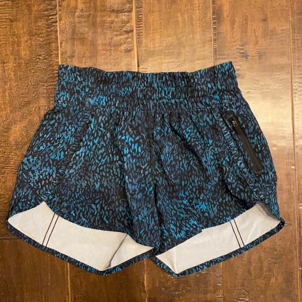 lululemon athletica Black and Teal Athletic Shorts